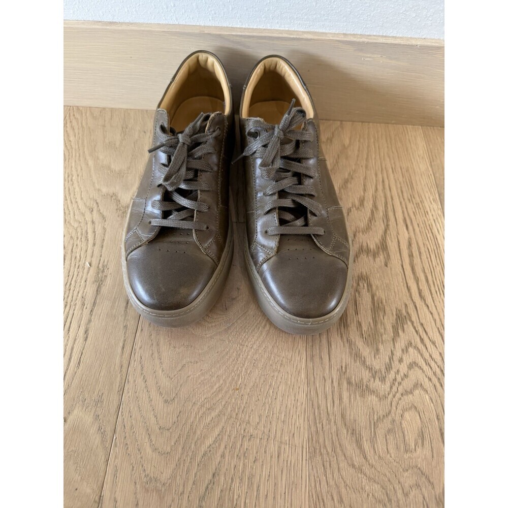 Greats Brooklyn Green Leather Lace Up Sneakers Italy Shoes Men Sz 9.5 US 42.5 EU